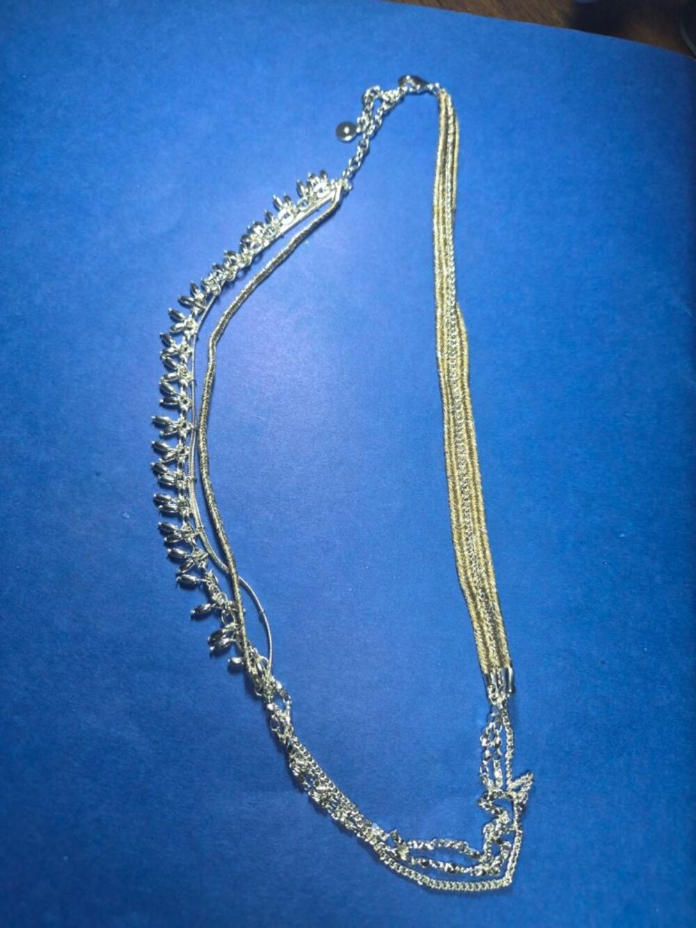 Stella & Dot Silver and Gold Multi-Layer Necklace